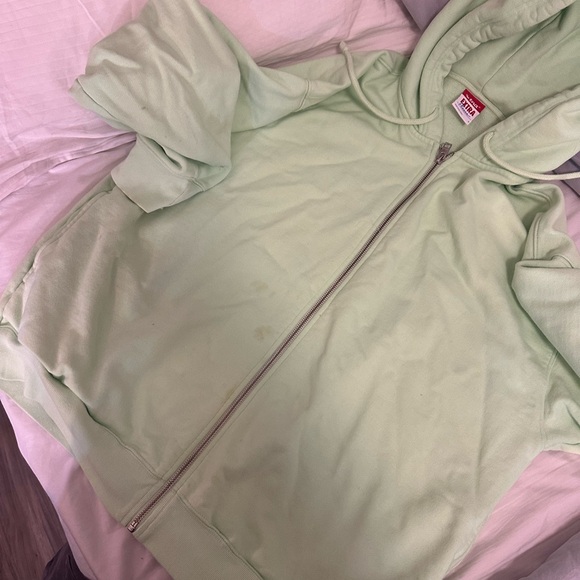 TNA Light Green Extra Fleece Hoodie - Picture 2 of 6